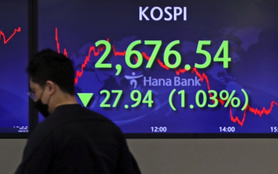 Seoul stocks down for 3rd day amid Ukraine risk