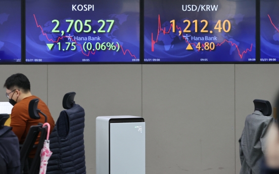 Seoul stocks down on uncertainty over Ukraine, Fed rate hike