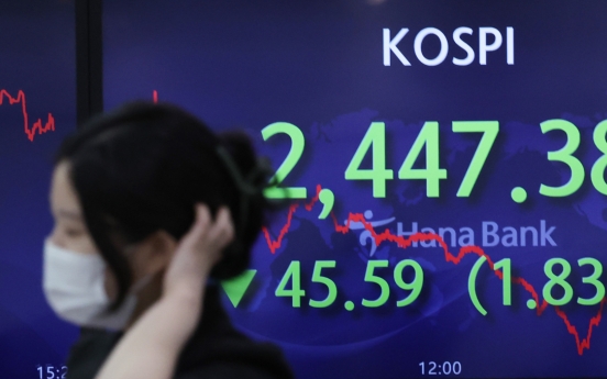 Seoul shares open lower on worries over Fed's tightening; won further down