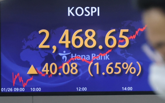 Seoul shares open almost flat amid eased woes over banking sector