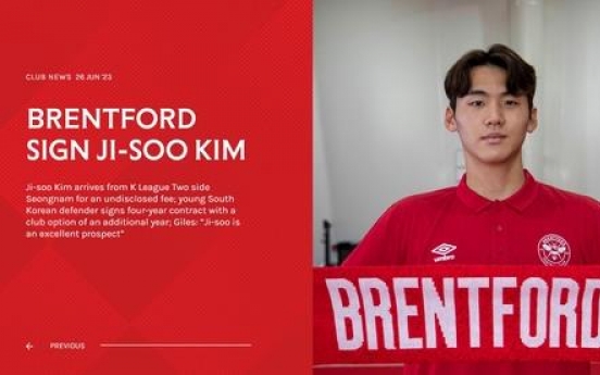 S. Korean defender Kim Ji-soo signs with Brentford