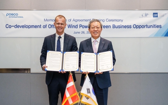 Posco International inks partnership with Danish firm on offshore wind power development