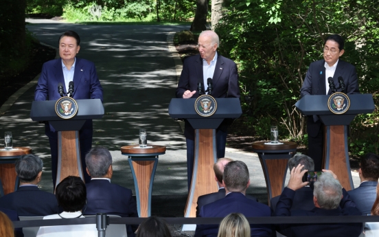 Yoon, Biden, Kishida commit to immediately consult in event of common threat