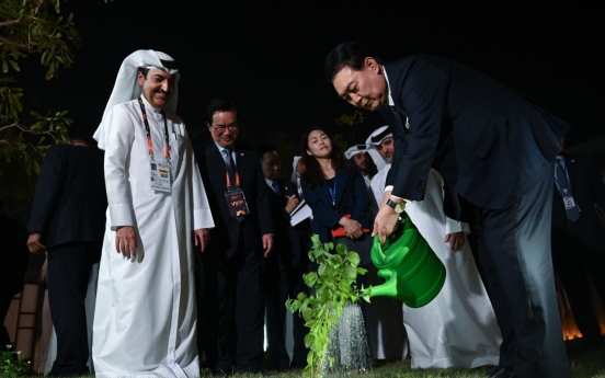 Yoon attends opening of Korean pavilion at Horticultural Expo in Qatar