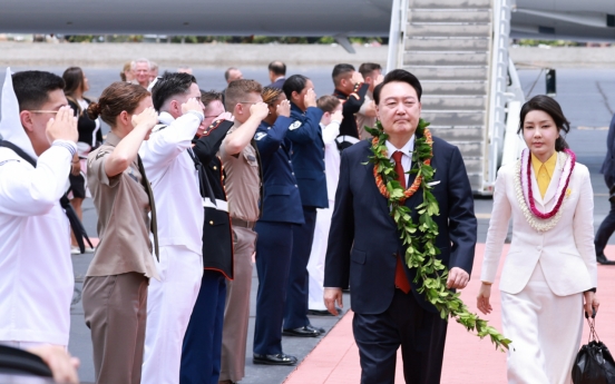 Yoon arrives in Hawaii to begin US trip focused on security
