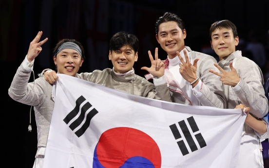 S. Korea wins 3rd consecutive gold in men's sabre fencing team event