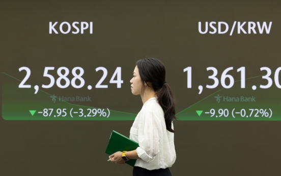 Seoul shares open sharply lower on continuing US slowdown fears