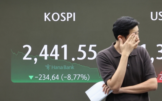 US recession fears send Kospi plunging by record high of nearly 9%