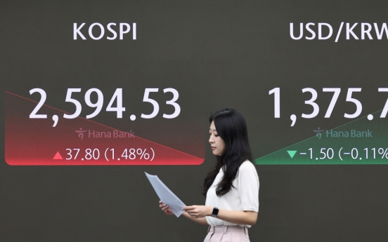 Seoul shares open higher on eased recession woes