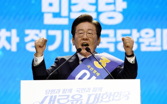 Lee Jae-myung reelected as leader of main opposition party