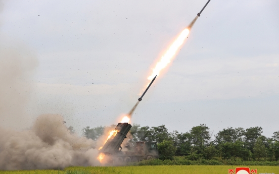 N. Korea test-fires multiple rocket launcher equipped with new guidance system