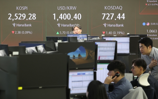 Seoul shares open lower amid continued 'Trump trade'