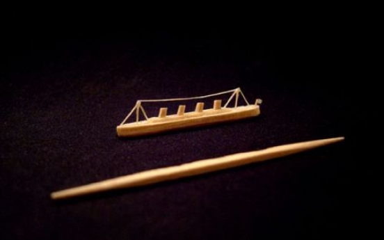Artist's tiny Titanic made from toothpick