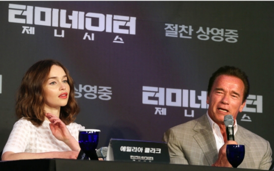 Schwarzenegger and Clarke talk ‘Terminator Genisys’ in Seoul