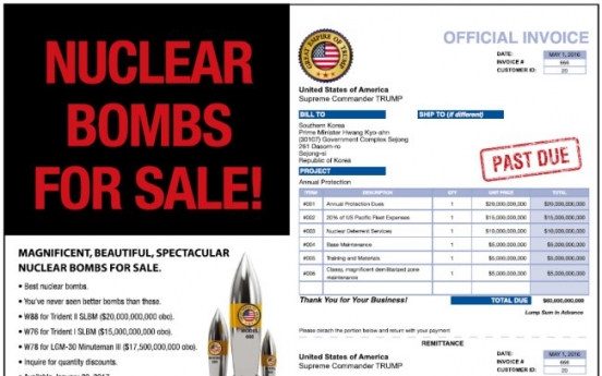 ‘Nuclear bombs for sale’ ad in Korean newspaper