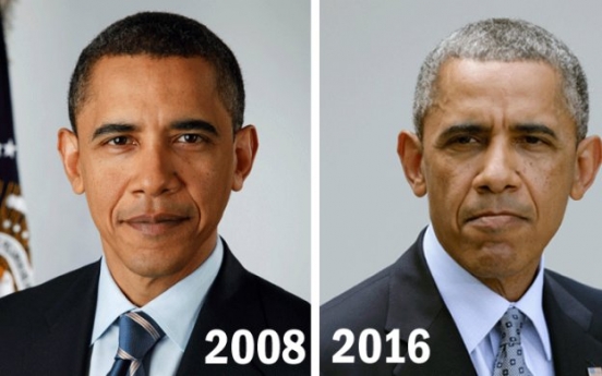 47세→55세…백악관 8년간 흰머리 늘고 살 빠진 오바마