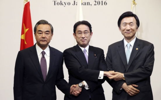 Top diplomats from Japan, China, S. Korea start meeting