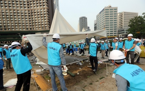 Seoul clears illegal camp of Park Geun-hye supporters