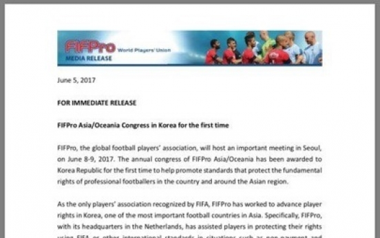 Korea to have pro footballers' union