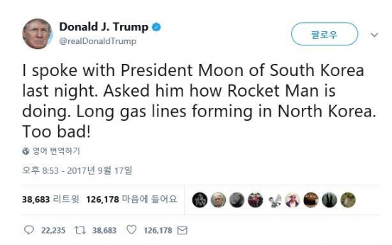Misinterpreted Trump tweet causes online chaos amid NK tensions