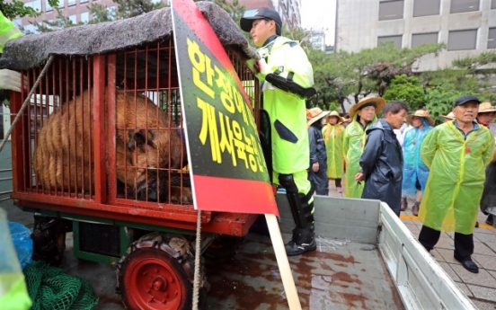 Dog meat farmers protest for survival rights near National Assembly