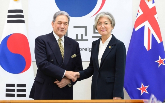 Top diplomats of S. Korea, New Zealand agree to boost bilateral cooperation
