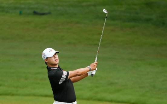 S. Korea's Kim nearly makes two aces in grabbing PGA lead