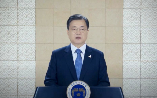 Moon calls for US support in ending Korean War