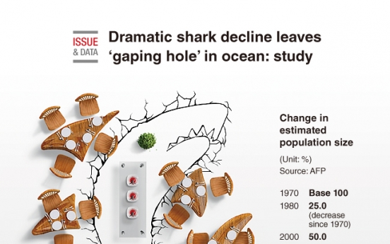 [Graphic News] Dramatic shark decline leaves ‘gaping hole’ in ocean: study