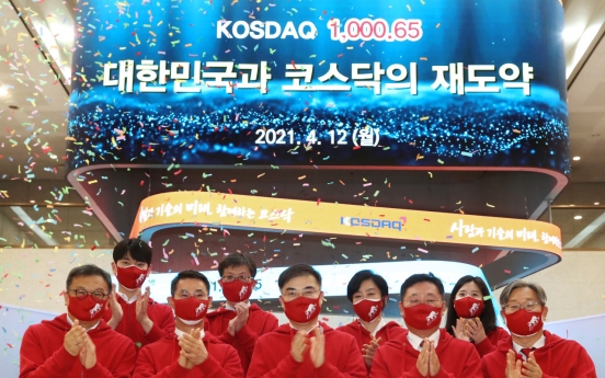 Kosdaq sees 1st close above 1,000 points in 20 years