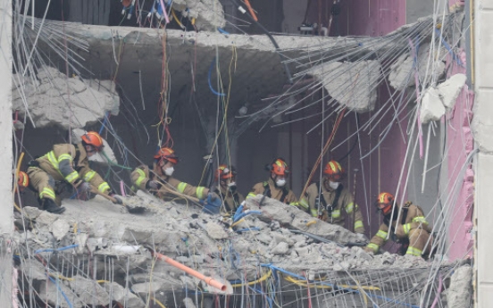 Rescuers discover missing person at collapsed construction site in Gwangju