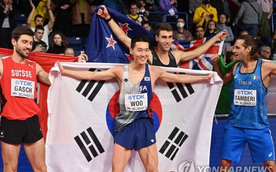 S. Korean high jumper Woo Sang-hyeok makes history with world indoor title