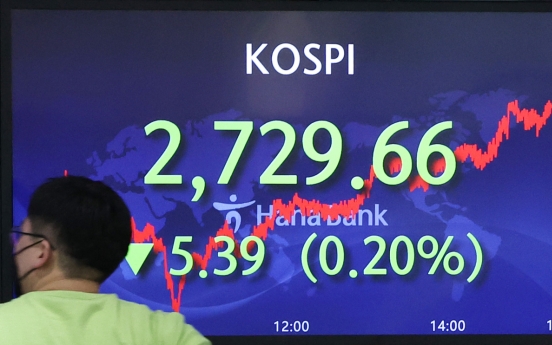 Seoul shares down on high global oil prices, Ukraine woes
