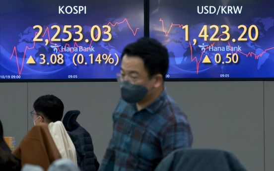 Seoul shares open nearly flat amid earnings season