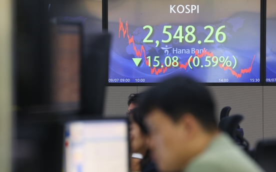 Seoul shares down for 3rd day amid rate hike woes