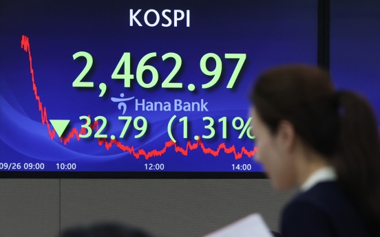 Seoul shares open lower on Fed, growth woes