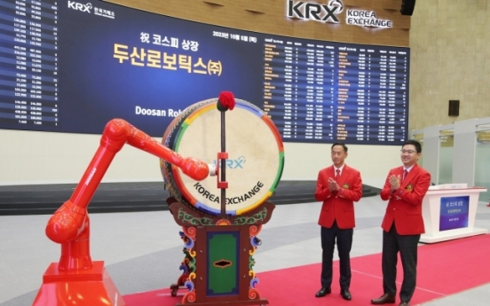 Doosan Robotics shares debut at double IPO price