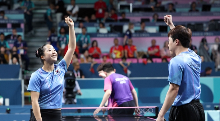 S. Korea wins bronze in mixed doubles table tennis