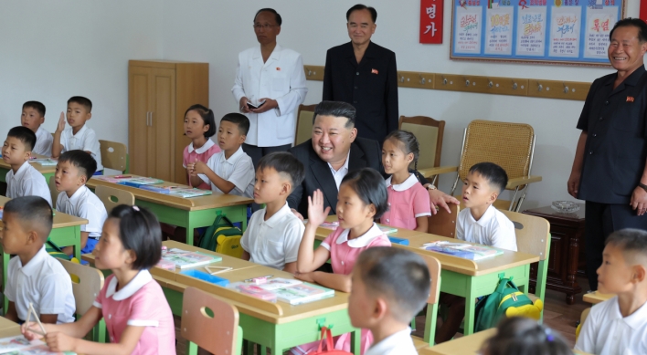 N. Korea's Kim attends demonstration class for children from flood-hit region