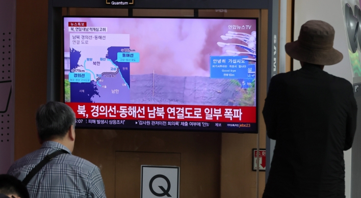 N. Korea's state media keeps mum about its explosion of inter-Korean roads