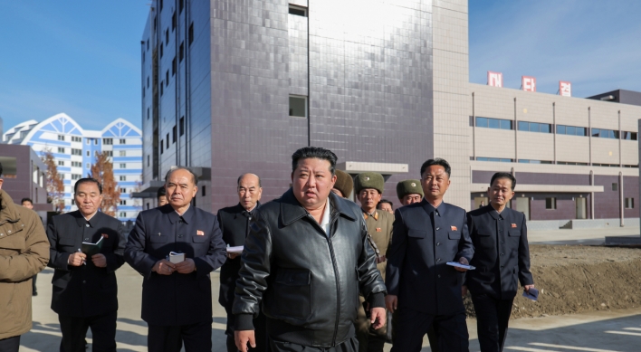 N. Korea's Kim inspects regional factory construction site, urges successful completion