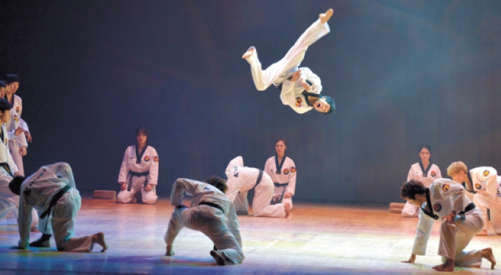 Taekwondo high-kicks into performance art