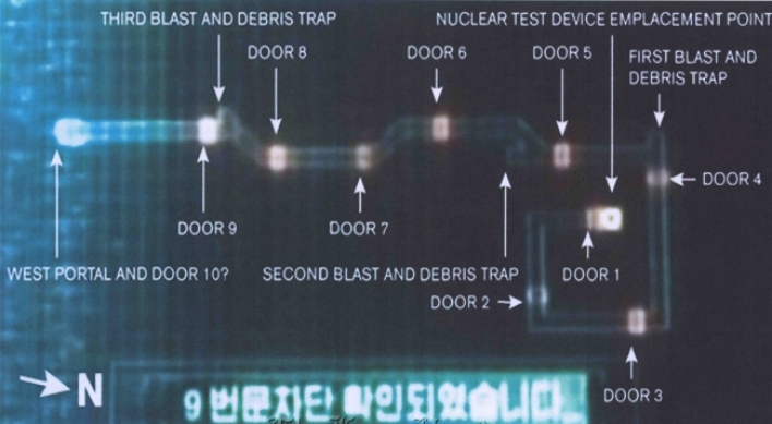 Image shows inside of N.K. nuclear weapons test facility