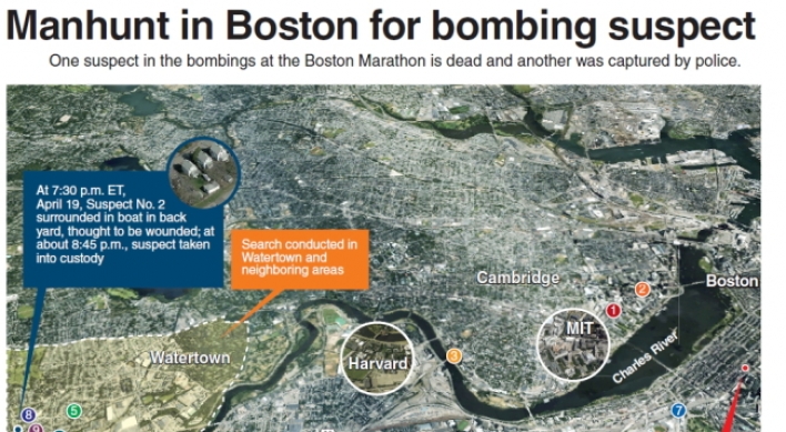 [Graphic News] Manhunt in Boston for bombing suspect