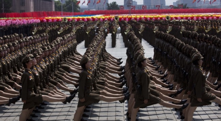 N. Korean military parades through Pyongyang