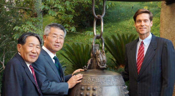 Bell wishing for peace in Korea rings in Los Angeles