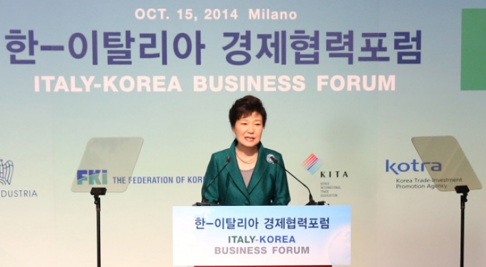 Park calls for bigger biz partnership with Italy