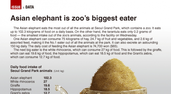 [Graphic News] Asian elephant is zoo’s biggest eater