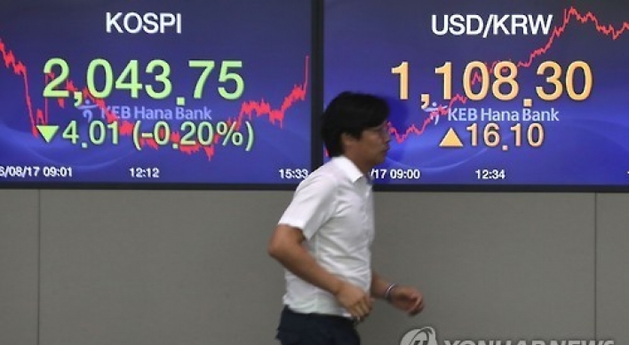 Seoul stocks down on U.S. rate hike woes