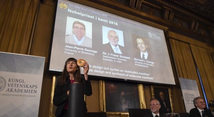 [Newsmaker] 3 win Nobel chemistry prize for molecular machines